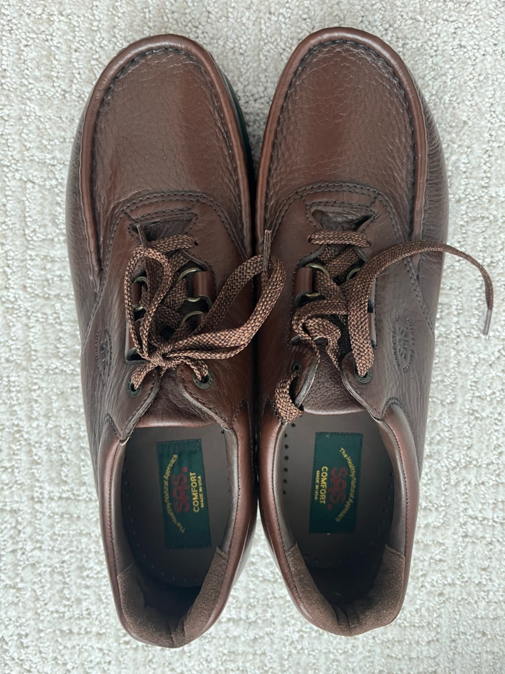 SAS Men's Brown Leather Lace-Up Oxfords - Pathfinder